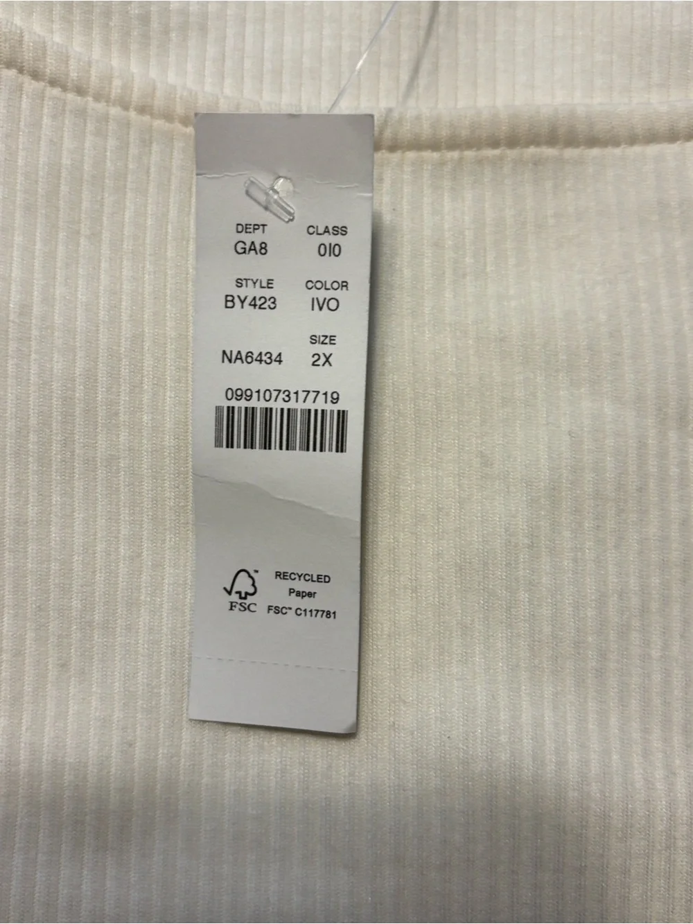 J. Crew Vintage Rib Ruffle Boatneck Tank Top Size 2X Cream - Picture 6 of 8